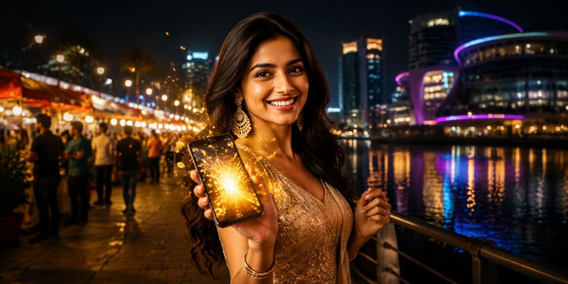 Mobile sports betting in Pune city at night